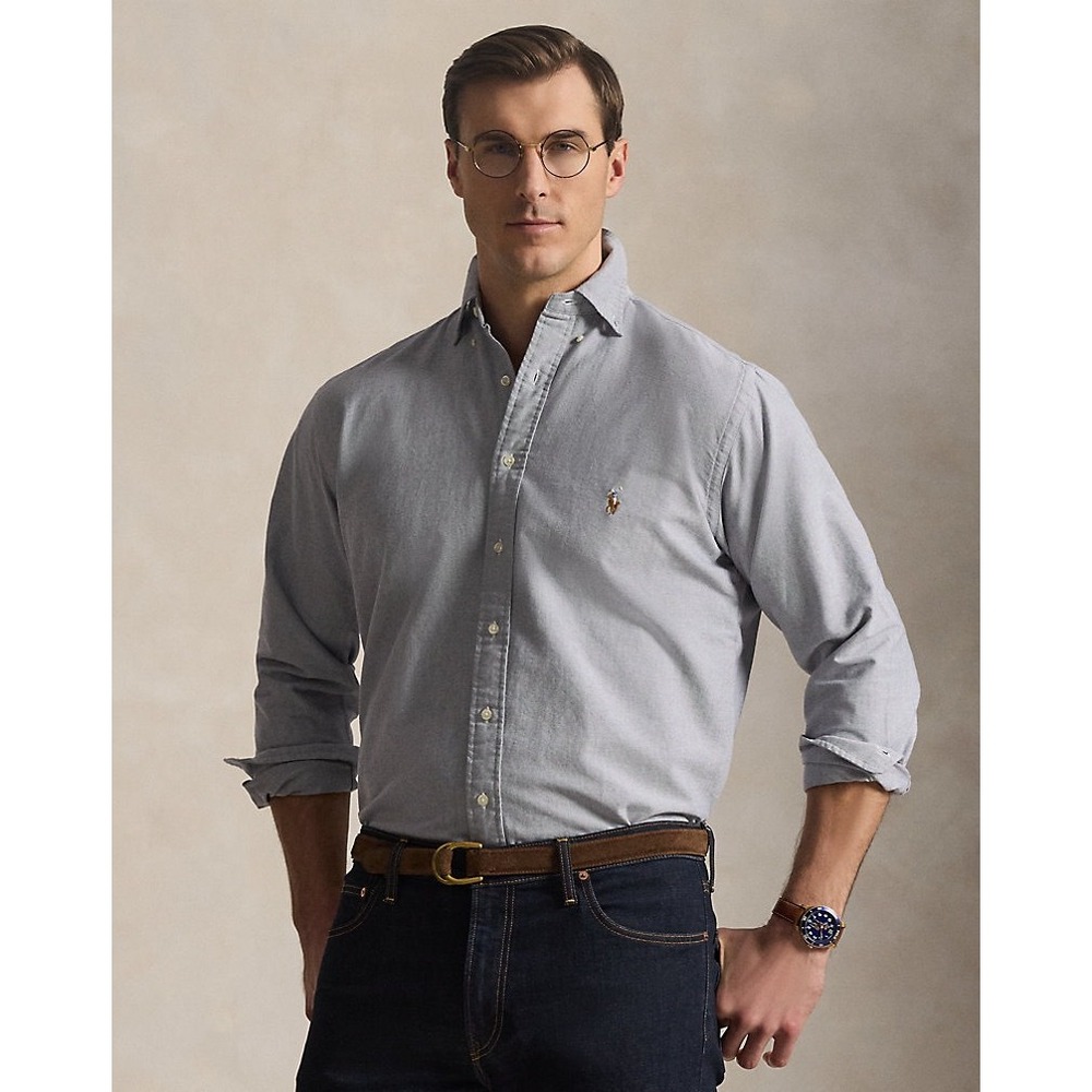 Polo Ralph Lauren Mens 3XB Big Light Blue Cotton Oxford Classic Fit Shirt Long
